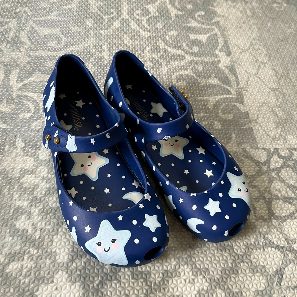 RARE NWOT Mini Melissa Ultragirl 10 Navy Stars Mary Jane girls shoes HTF Star